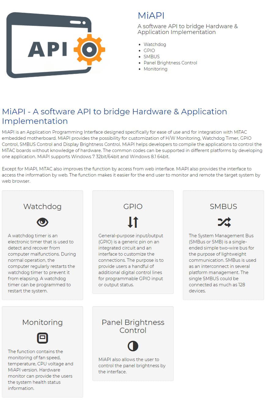 MiAPI - API Features