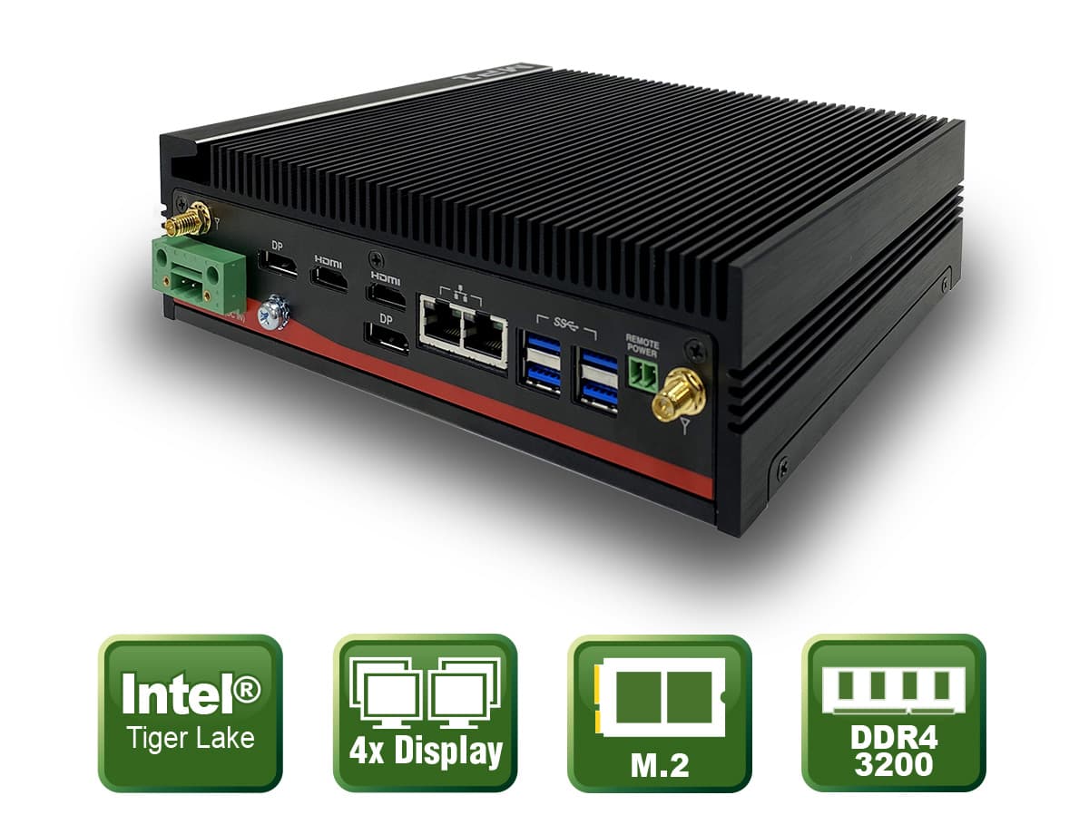 Fanless embedded PC with Tiger Lake SoC