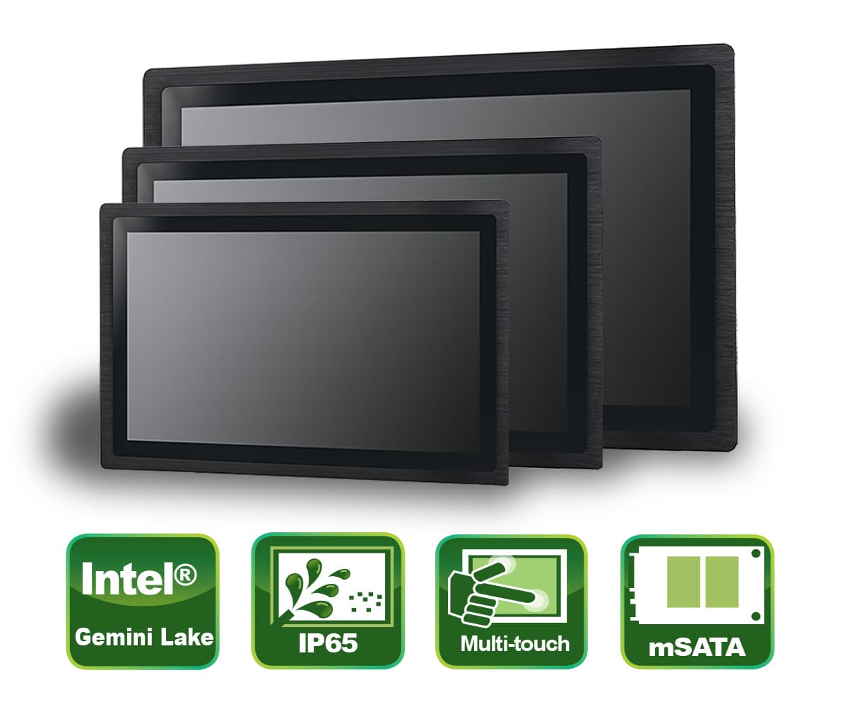 Wide Screen Entry Panel PC Series with diagonals from 7" to 21.5"